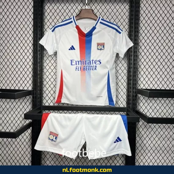 OL Olympique Lyon Kinder Voetbalshirt 2024-2025 Thuistenue – Wit | Officieel Voetbaltenue | Voetbalshirt Kinderen