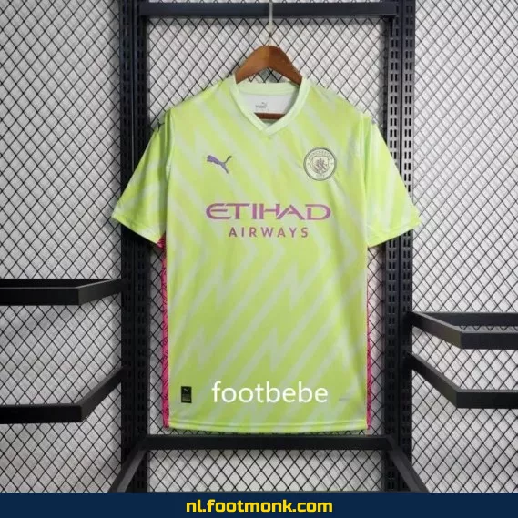 Manchester City voetbalshirt 2023-2024 - Fluorescerend groen - Officieel voetbalshirt - Heren/dames/kinderen - Fanwear aanbieding