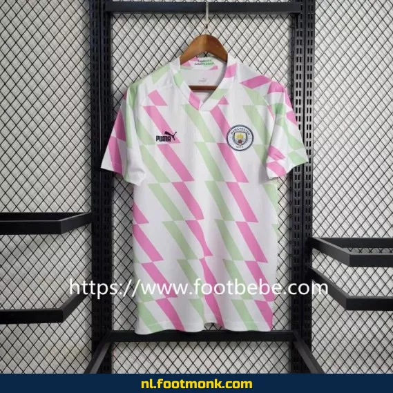 Manchester City 2023 Pre Match Wit Voetbalshirt – Officieel, Aanbieding, Personaliseerbaar