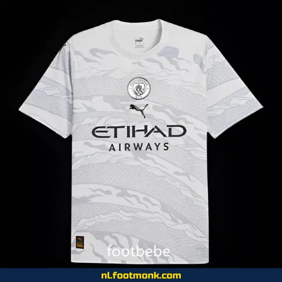 Manchester City Voetbalshirt 2024-2025 – Limited Edition Witte Draak | Officieel Voetbalshirt voor Heren, Dames & Kinderen | Personaliseerbaar