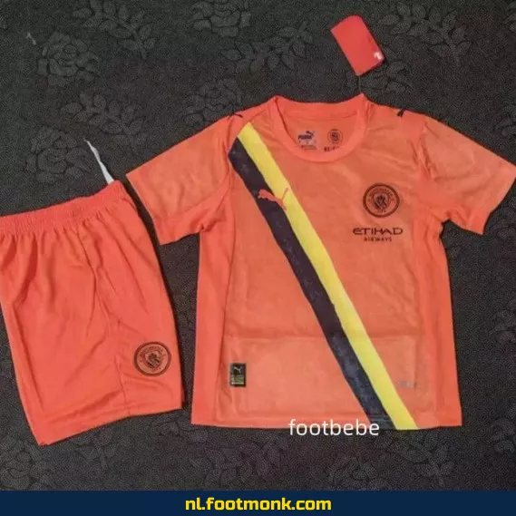 Manchester City Voetbalshirt Kinderen 2025-2026 Orange – Officieel Voetbalshirt, Goedkope Aanbieding