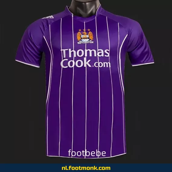 Manchester City Vintage Voetbalshirt 2007-2008 - Paars Uitshirt - Officieel Retro Voetbalshirt