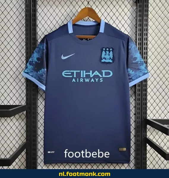 Manchester City Vintage Voetbalshirt 2015-2016 Uit Shirt - Officieel Retro Voetbalshirt voor Supporters - Heren/Dames