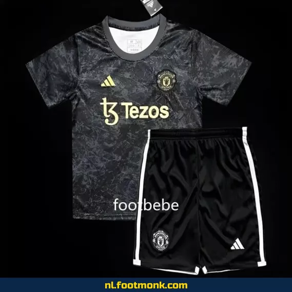 Manchester United Voetbalshirt Kinderen 2024-2025 x Stone Roses - Zwart | Officieel Voetbalshirt | Voetbalshirt Kopen Online