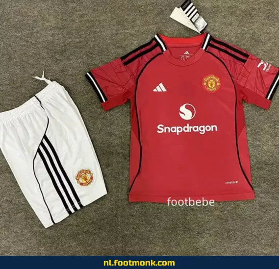 Manchester United Thuisshirt Kinderen 2025-2026 | Officieel Voetbalshirt | Voetbalshirt Kopen