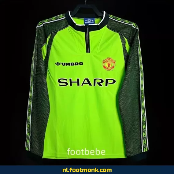 Manchester United Retro Keepersshirt 1998-1999 - Officieel Voetbalshirt Lange Mouwen - Vintage Voetbalshirt Dames/Heren - Origineel Voetbalshirt Kopen