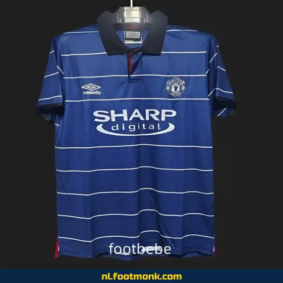 Manchester United Vintage Voetbalshirt 1999-2000 Derde Tenue Blauw - Officieel Retro Shirt