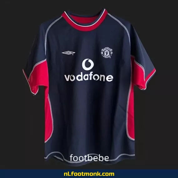 Manchester United Vintage Voetbalshirt 2001-2002 - Derde Tenue Zwart - Officieel Retro Shirt
