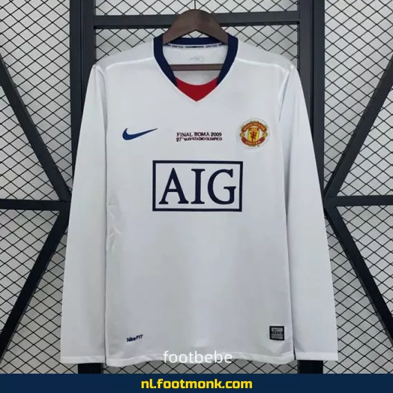 Manchester United vintage voetbalshirt 2008-2009 - Officieel uit-shirt met lange mouwen - Retro voetbalshirt voor heren en dames