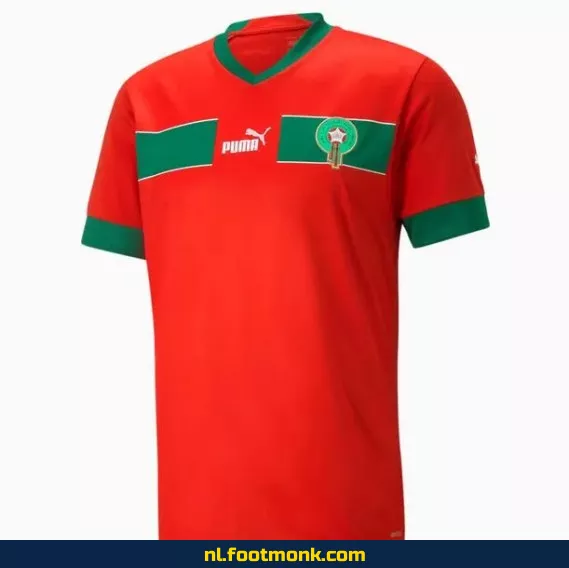 Origineel Marokko WK 2022 Thuisshirt Rood – Koop Voetbalshirts Online