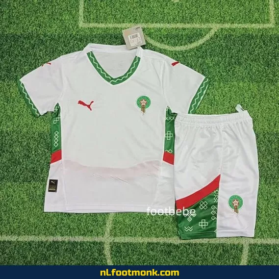 Marokko Voetbalshirt Kinderen 2024-2025 Wit – Officieel Voetbaltenue