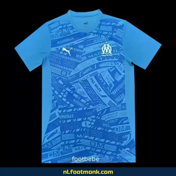Olympique Marseille Trainingsshirt 2024-2025 Blauw – Voetbalshirt Dames/Heren – Officieel Voetbalshirt Kopen