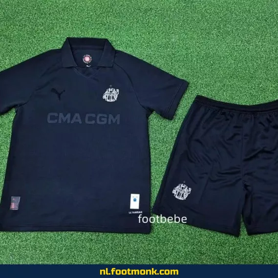 Olympique Marseille Voetbalshirt Kinderen 2024-2025 - 125 Jaar Limited Edition - Zwart | Officieel Voetbaltenue | Fanwear Aanbieding