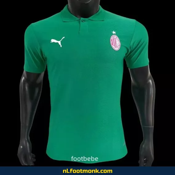 AC Milan 2025 Polo Voetbalshirt - Groen Officieel Thuistenue | Voetbalshirts Dames & Heren | Origineel Voetbalshirt met Bedrukking | Fanwear Aanbieding