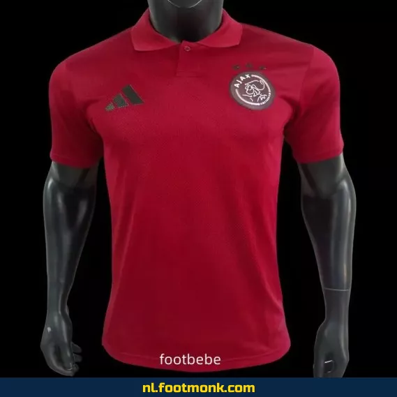 Ajax 2025 Thuisshirt Polo Rood – Officieel Voetbalshirt | Fanwear voor Dames & Heren
