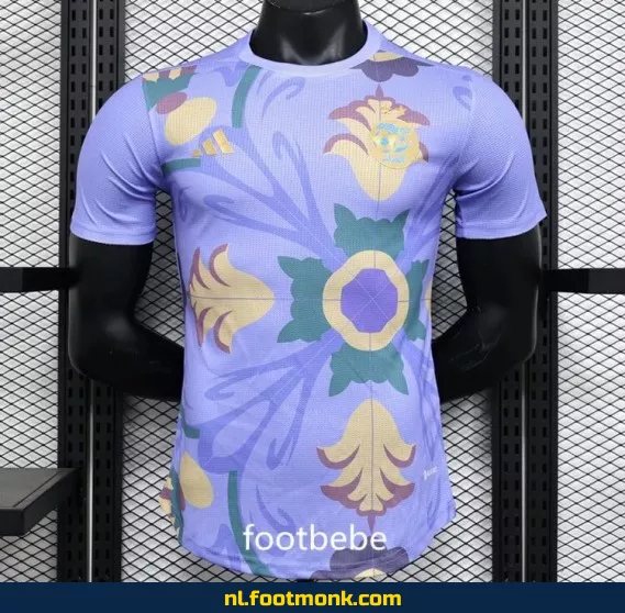 Algerije Voetbalshirt 2023-2024 - Paars Bloemenprint | Officieel Thuistenue | Voetbalshirts Dames & Heren | Fanwear | Aanbieding