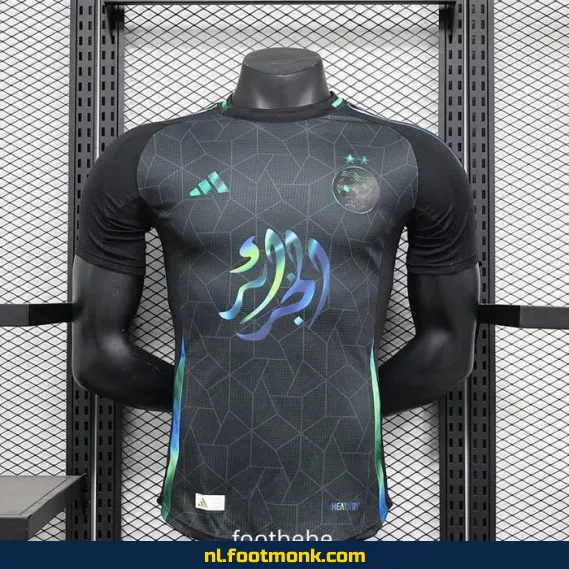 Algerije Thuisshirt 2024-2025 - Speciale Zwarte Editie | Officieel Voetbalshirt | Fanwear | Personaliseerbaar