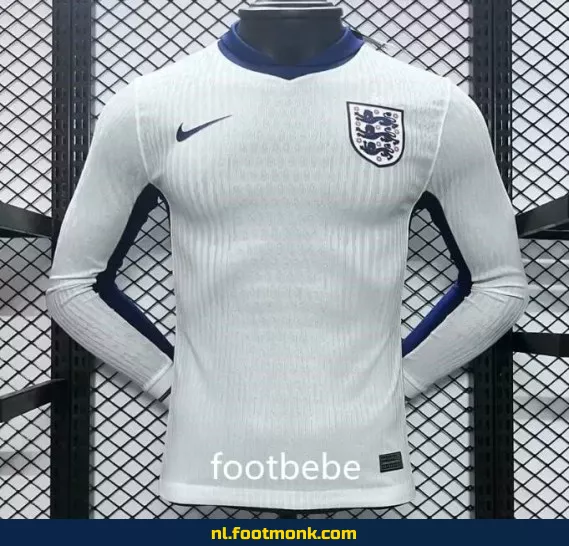 Officieel Engels Voetbalshirt Thuistenue Euro 2024 - Lange Mouwen - Wit - Authentiek Voetbalshirt