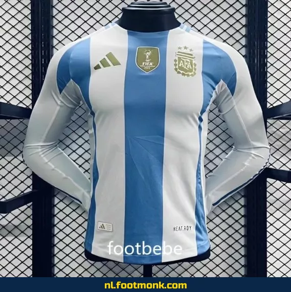 Argentinië 3-sterren voetbalshirt 2024 thuisuitvoering lange mouwen – Officieel voetbalshirt