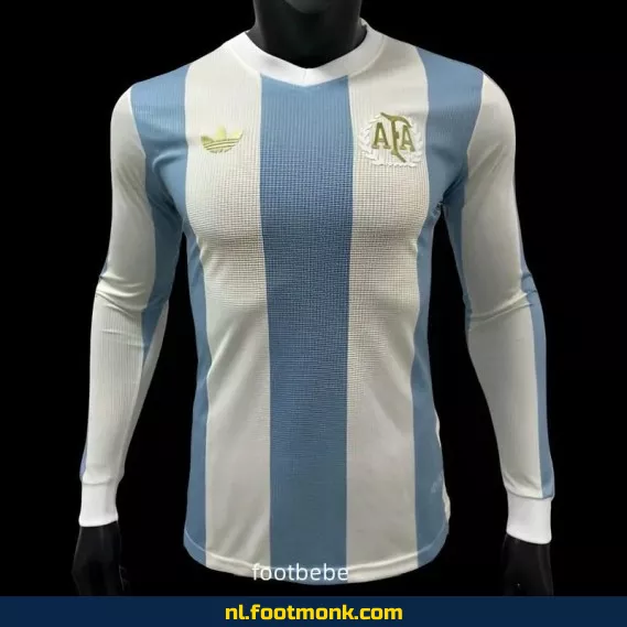 Argentijns voetbalshirt 50 jaar jubileum 2024-2025 met lange mouwen – Officieel voetbalshirt, supporter shirt, bedrukking mogelijk