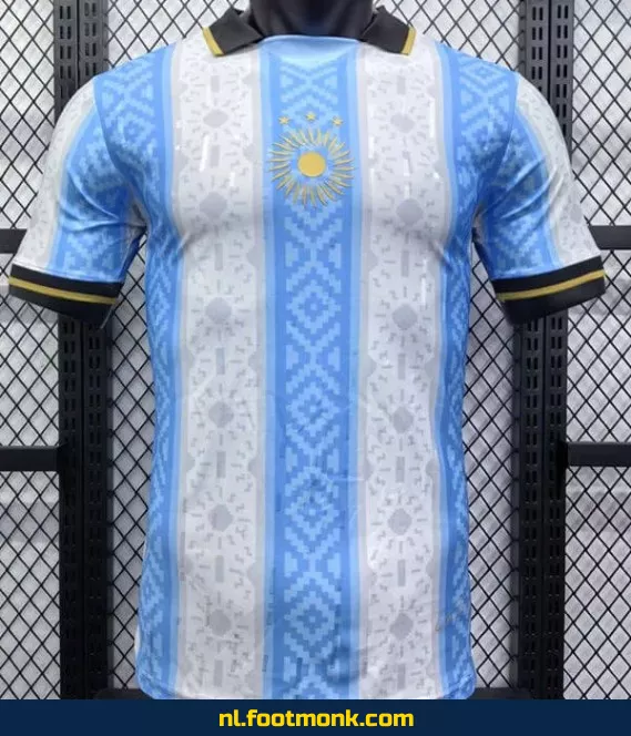Argentijns voetbalshirt 2024-2025 – Officieel Messi 'La Pulga' thuisshirt in wit/blauw – Authentiek voetbaltenue voor heren en dames