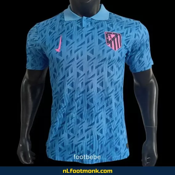 Atletico Madrid 2025 Voetbalshirt Polo Lichtblauw – Officieel Voetbalshirt voor Supporters