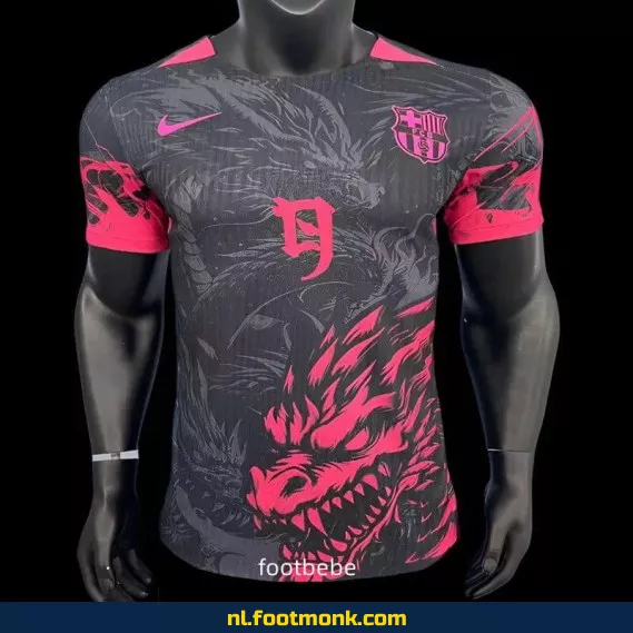 FC Barcelona Thuisshirt 2024-2025 - Zwart Roze Drakenprint - Officieel Voetbalshirt voor Mannen, Vrouwen en Kinderen - Koop Nu Online