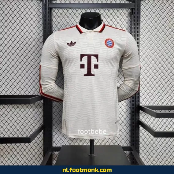 Bayern Munich 2024-2025 Derde Tenue Lange Mouwen Voetbalshirt – Officieel Voetbalshirt, Heren/Dames/Kinderen, Origineel en Personaliseerbaar