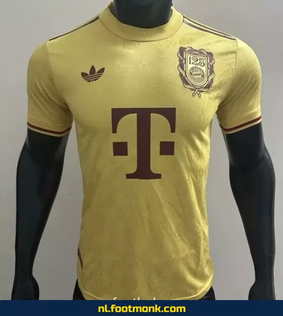 Bayern Munich Thuisshirt 2025 - 125 Jaar Geel Voetbalshirt | Officieel Voetbaltenue | Heren & Dames | Fanwear Aanbieding