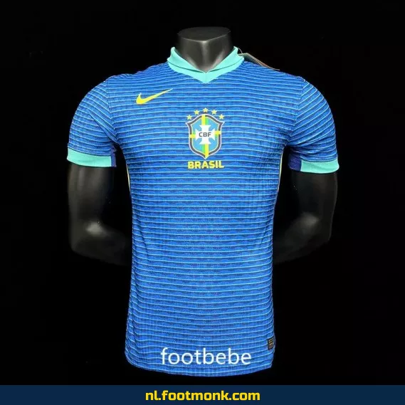 Brazilië 2024-2025 Uit Thuisshirt - Officieel Voetbalshirt - Blauw - Fanshirt Voetbal