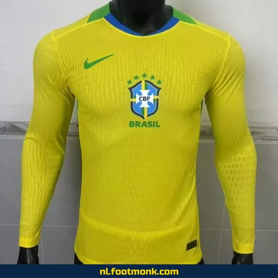Brazilië 2025 Geel Lange Mouwen Voetbalshirt – Officieel Wedstrijdshirt