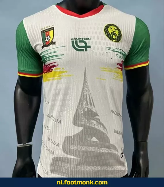 Officieel Cameroons Voetbalshirt 2025-2026 - Witte Thuistenue - Voetbalshirt Heren/Dames/Kinderen - Authentiek & Bedrukbaar