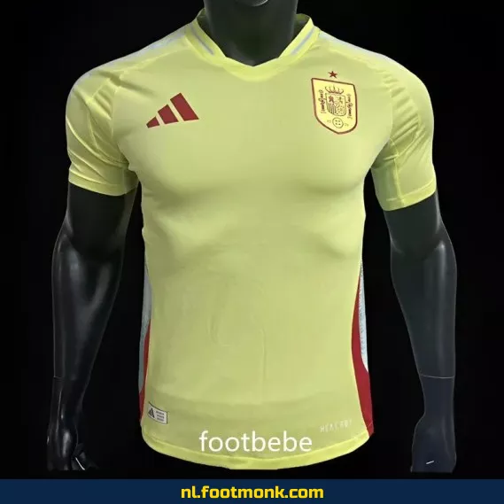 Spanje Euro 2024 uit tenue voetbalshirt - Geel - Officieel voetbalshirt voor heren, dames en kinderen - Origineel supporter shirt met optionele bedrukking