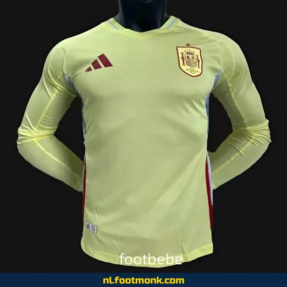 Spanje Euro 2024 Uit Thuisshirt Lange Mouwen – Officieel Voetbalshirt