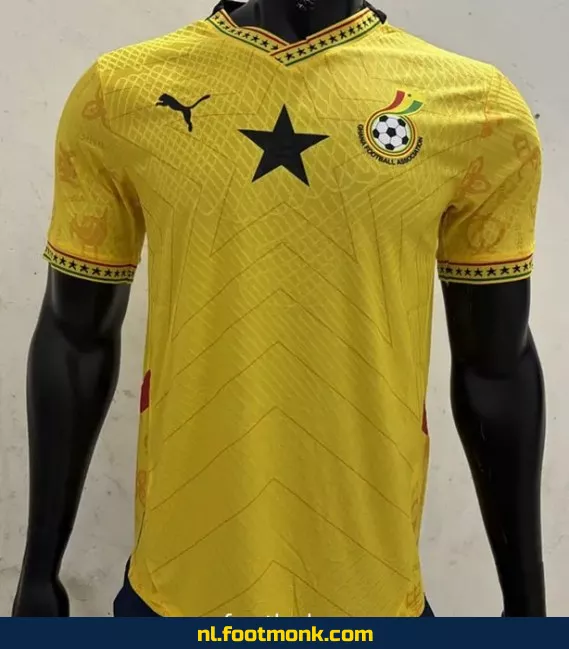 Ghana 2024-2025 Geel Voetbalshirt – Officieel Thuistenue | Voetbalshirts Dames/Heren | Origineel, Bedrukking Opties