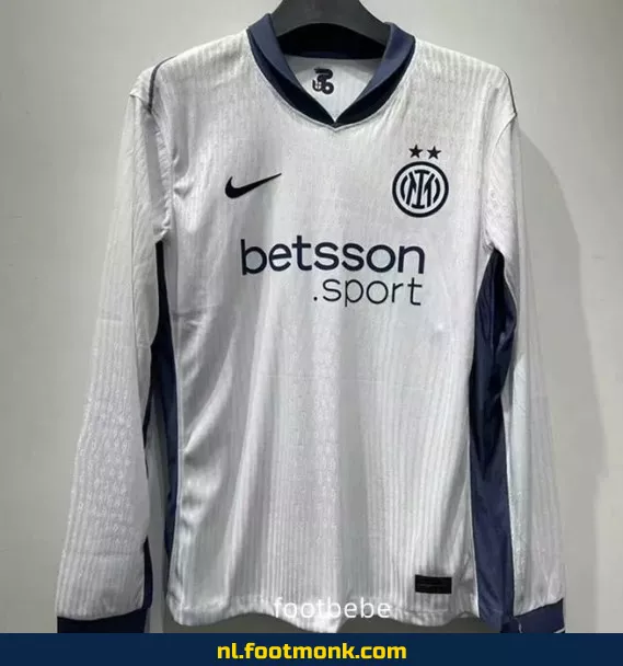 Voetbalshirt kopen: Inter Milan 2024/2025 exterieur langemouwen - Officiële, originele en bedrukte voetbalshirts voor volwassenen en kinderen