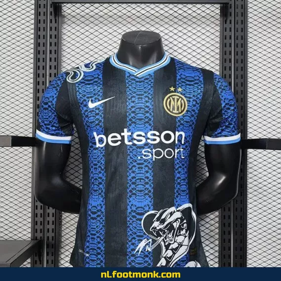 Inter Milan 2025 Voetbalshirt - Zwart Blauw Slangenprint | Officieel Voetbalshirt | Heren & Dames | Fanwear | Aanbieding