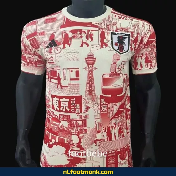 Japans Voetbalshirt 2023-2024 – Wit Rood – Officieel Thuistenue – Voetbalshirt Dames/Heren – Origineel Voetbalshirt met Bedrukking
