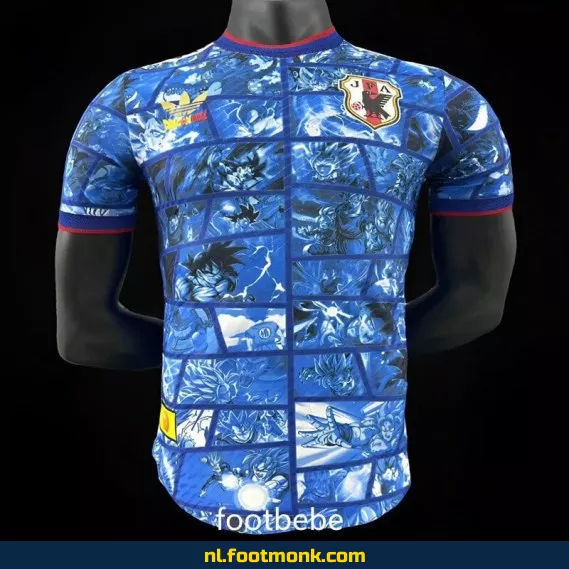 Officieel Dragon Ball Wukong Voetbalshirt Japan 2024 - Blauw | Exclusief Voetbaltenue | Custom Bedrukking | Fanwear Aanbieding