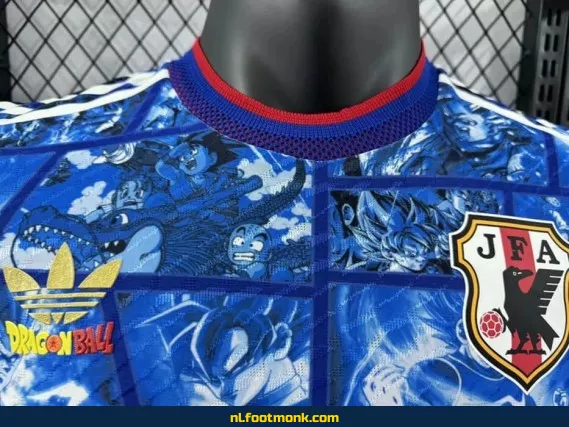 Officieel Dragon Ball Wukong Voetbalshirt Japan 2024 - Blauw | Exclusief Voetbaltenue | Custom Bedrukking | Fanwear Aanbieding