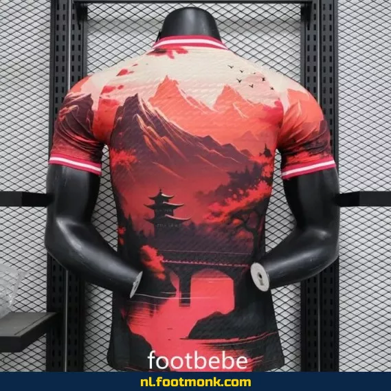 Japan 2024 Voetbalshirt - Rode Zonsondergang - Officieel Thuistenue - Fanwear voor Dames & Heren