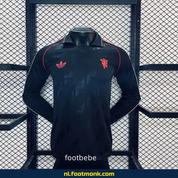 Voetbalshirt Manchester United 2024/2025 zwart lange mouwen – Officieel, origineel, bedrukbaar, voor heren en dames, fan-voetbalshirt, voetbalshirts kopen online, goedkope en authentieke voetbalshirts