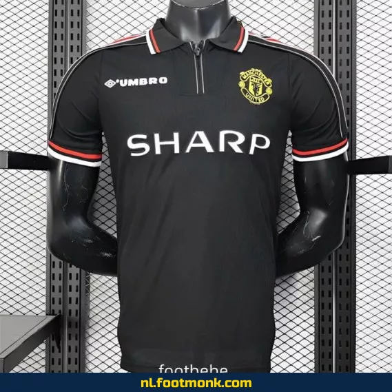 Manchester United Vintage Voetbalshirt 1998-1999 - Zwart - Officieel Retro Shirt - Voetbalshirts Heren - Fanwear Aanbieding