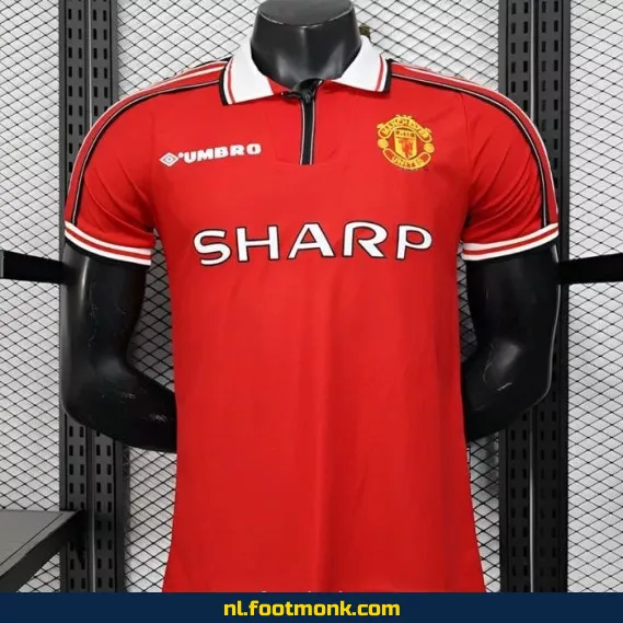 Manchester United Vintage Voetbalshirt 1998-1999 - Rood - Officieel Retro Shirt - Voetbalshirts Heren - Authentiek Voetbaltenue - Fanwear Aanbieding
