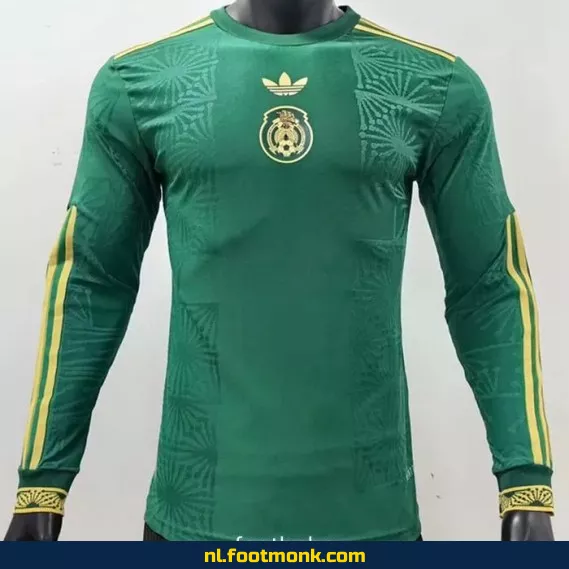 Mexicaans voetbalshirt 2025/2026 - Lange mouwen groen - Officieel voetbaltenue - Heren/dames/kinderen