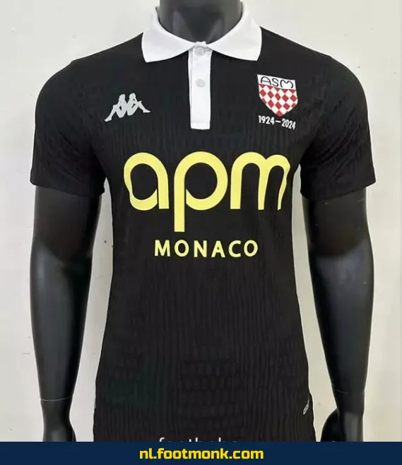 AS Monaco Speciale Editie 100 Jaar Zwart Voetbalshirt 2024-2025 – Officieel Wedstrijdtenue | Koop Nu Online
