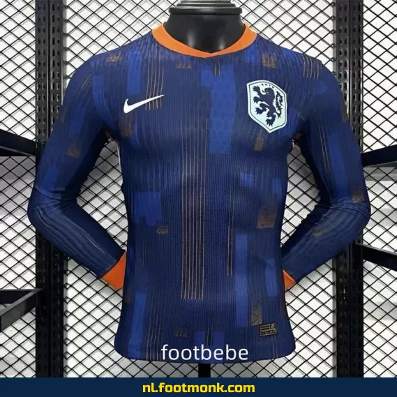 Nederlands voetbalshirt 2024 uit shirt mannen lange mouw - Officieel voetbalshirt Oranje