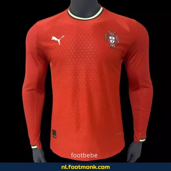 Portugal Thuisshirt 2024-2025 Rood Lange Mouw – Officieel Voetbalshirt
