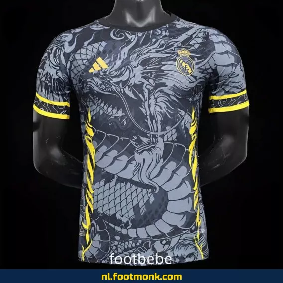 Voetbalshirt kopen: Real Madrid 2024/2025 Dragon Grijs – Origineel, Bedrukbaar & Officieel Madrid Shirt voor Heren, Dames & Kinderen