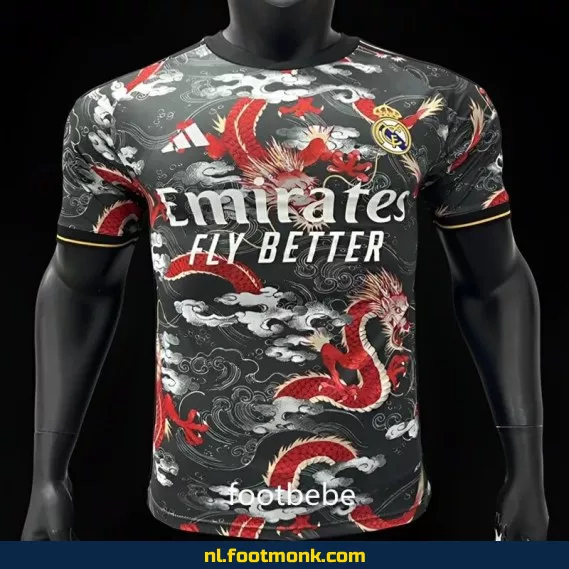 Real Madrid Dragon Noir Voetbalshirt 2024-2025 – Officieel Thuistenue | Voetbalshirts Dames/Heren/Kinderen | Origineel & Personaliseerbaar